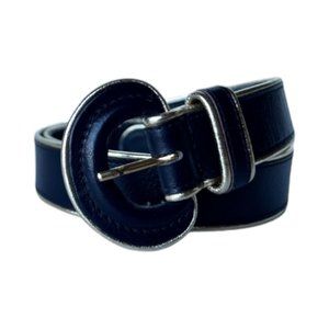 Jaeger Vintage Black and Gold Genuine Leather Belt